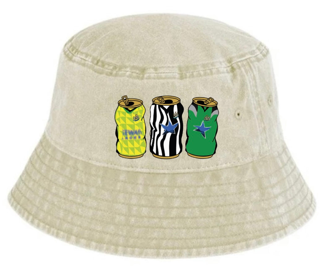 Newcastle Retro Bucket With Embroidered Beer Tins