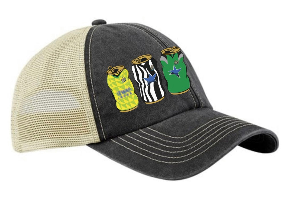 Newcastle Retro Trucker Cap With Embroidered Beer Tins