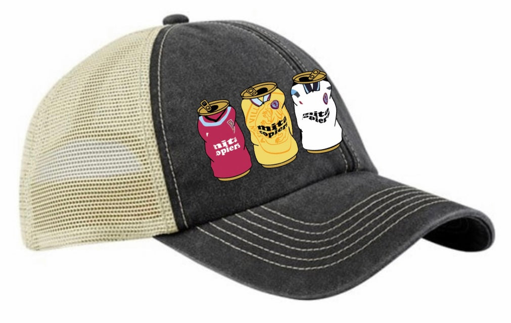 Aston Villa Retro Trucker Cap With Embroidered Beer Tins