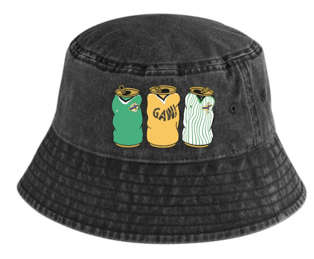 Norn Iron GAWA Retro Bucket With Embroidered Beer Tins