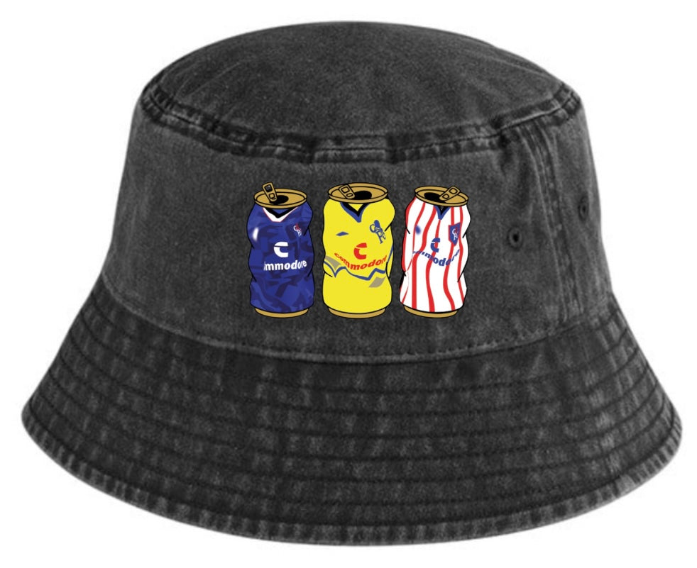 Chelsea Retro Bucket With Embroidered Beer Tins