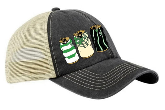 Celtic Retro Trucker Cap With Embroidered Beer Tins