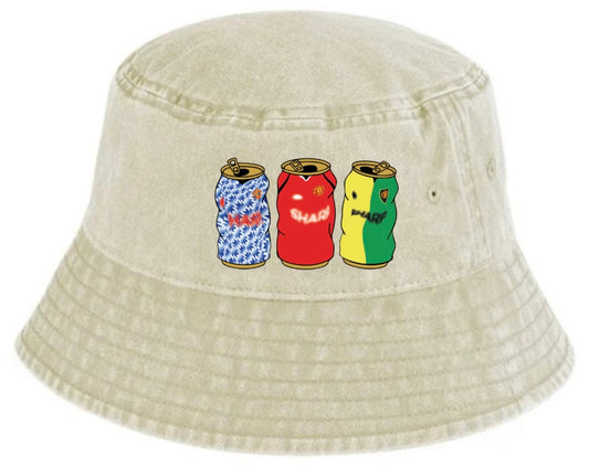 Man Utd Retro Bucket With Embroidered Beer Tins
