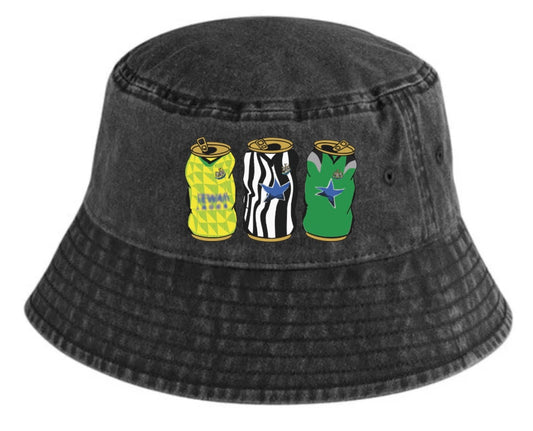 Newcastle Retro Bucket With Embroidered Beer Tins