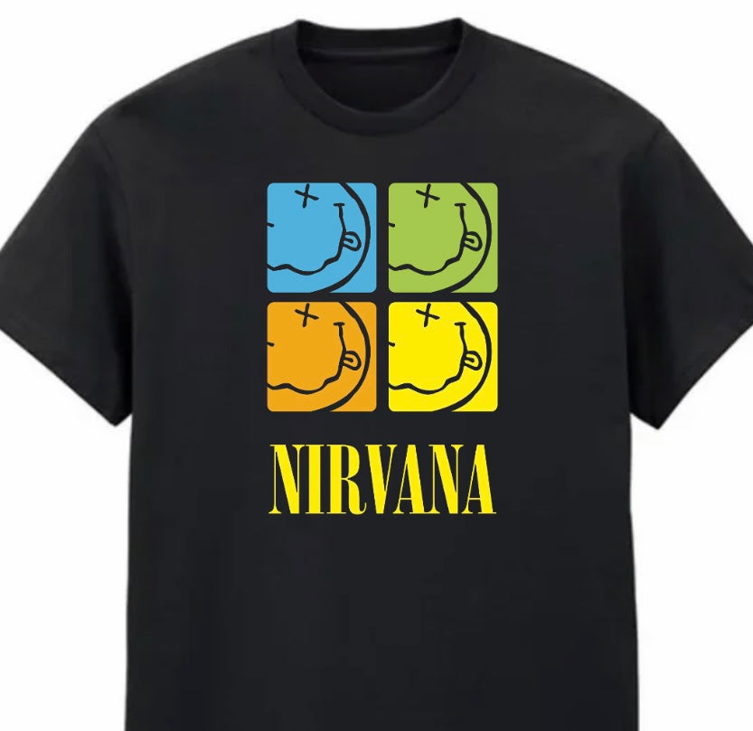 Nirvana Smily Face Black Tee