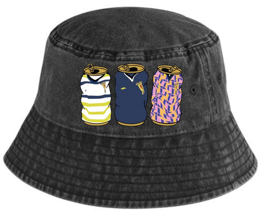 Scotland Retro Black Bucket With Embroidered Beer Tins
